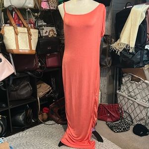 Prettylittlething coral long dress